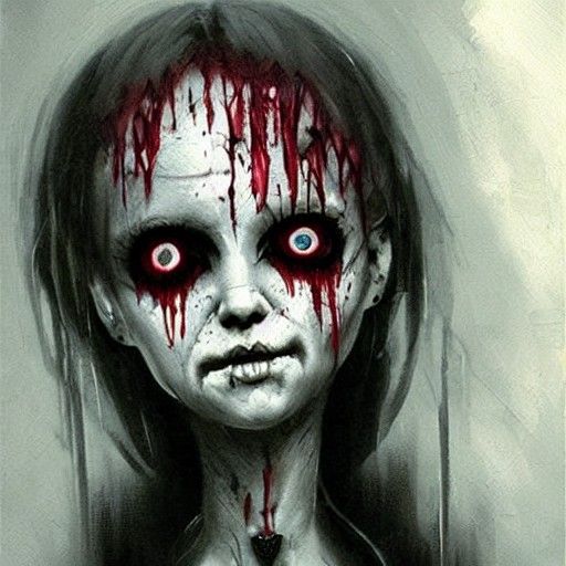 Sinister Bleeding Doll with Ouija Board
