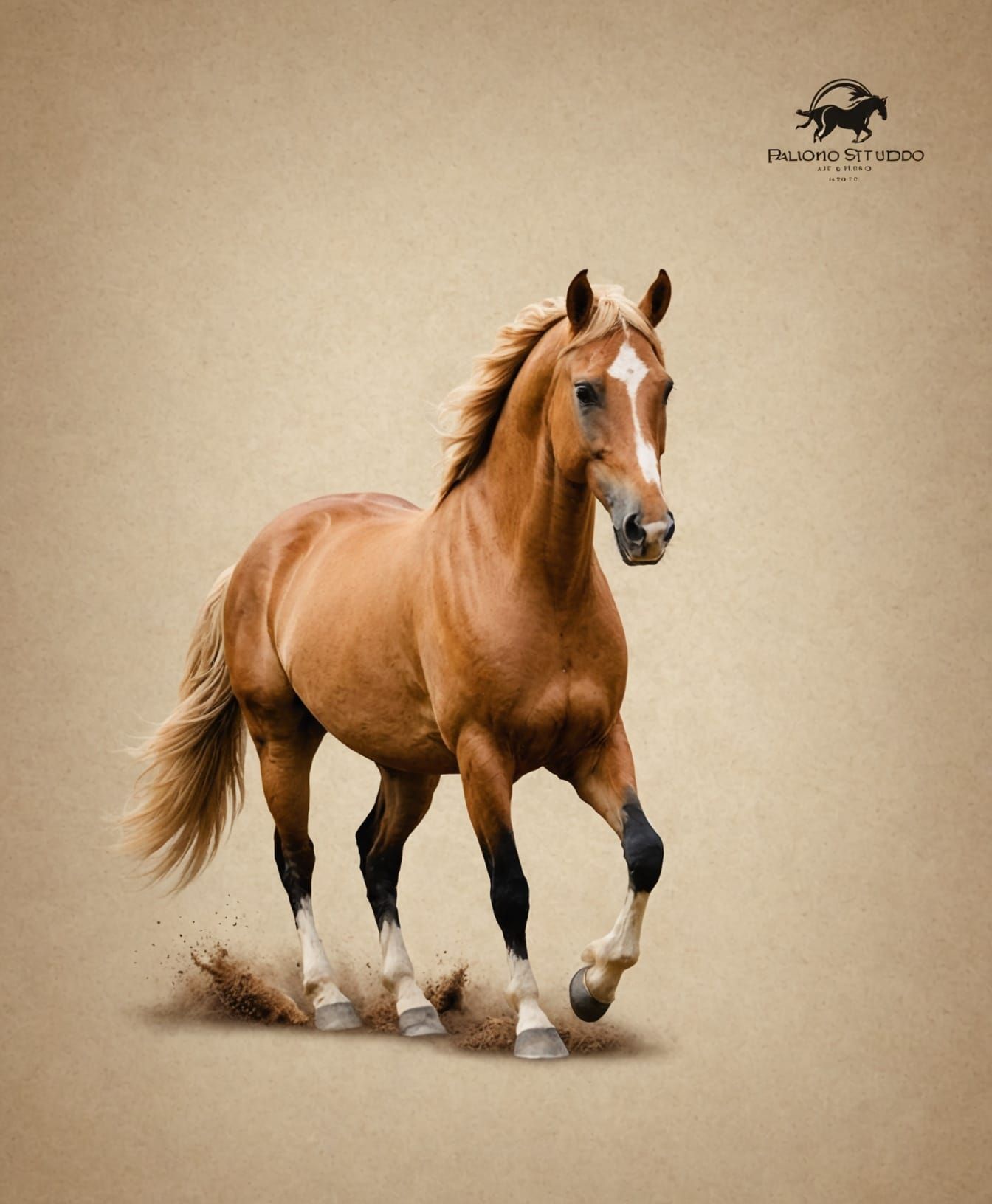 Palomino Horse Logo in High-Quality Studio Photography