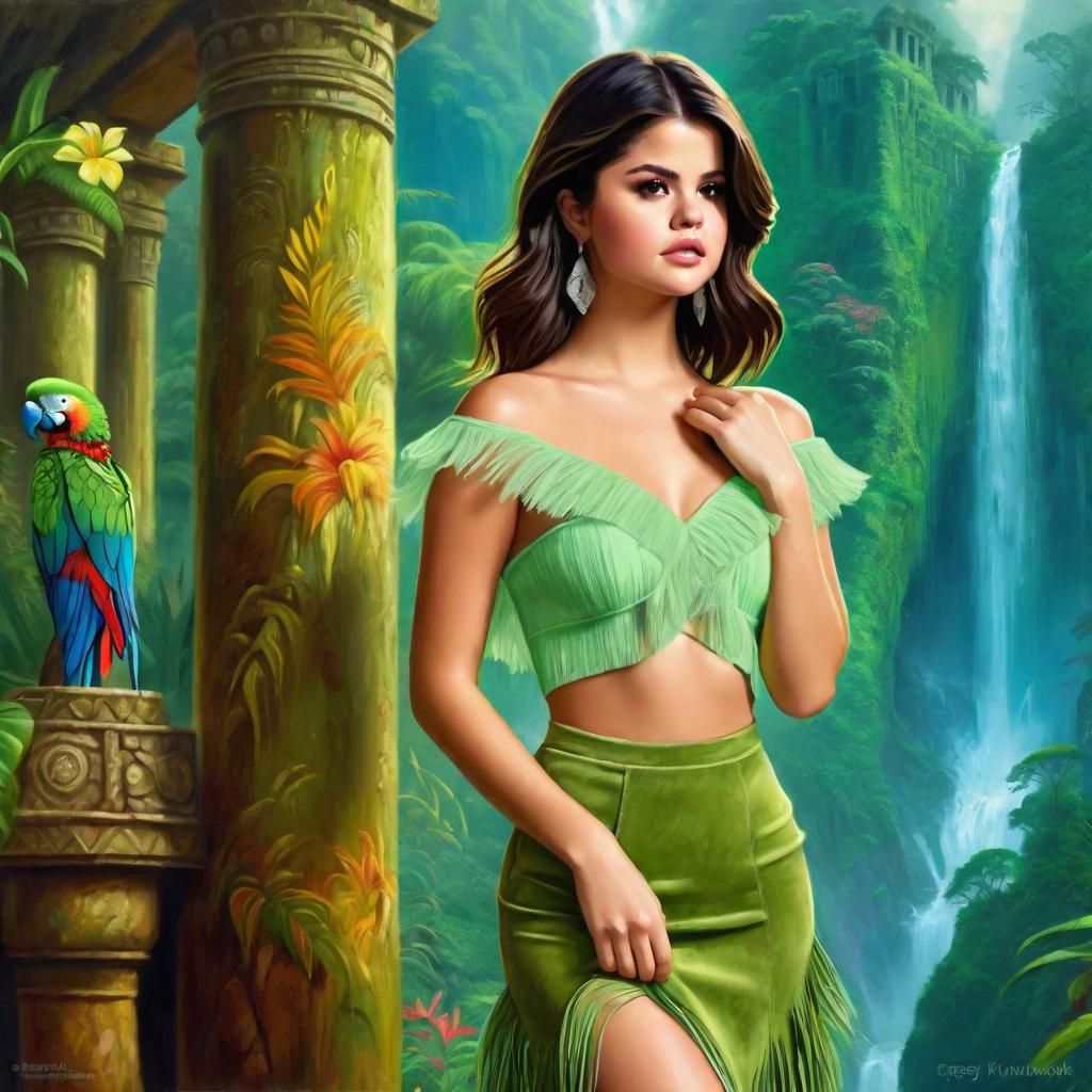 Rainforest Scene with Woman, Ethereal Fantasy Style