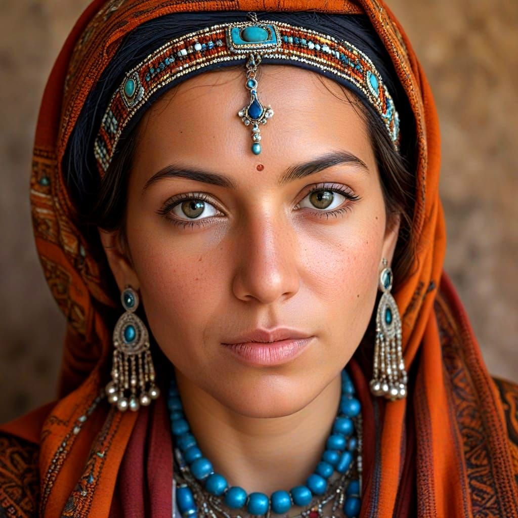 Regal Berber Woman in Traditional Attire