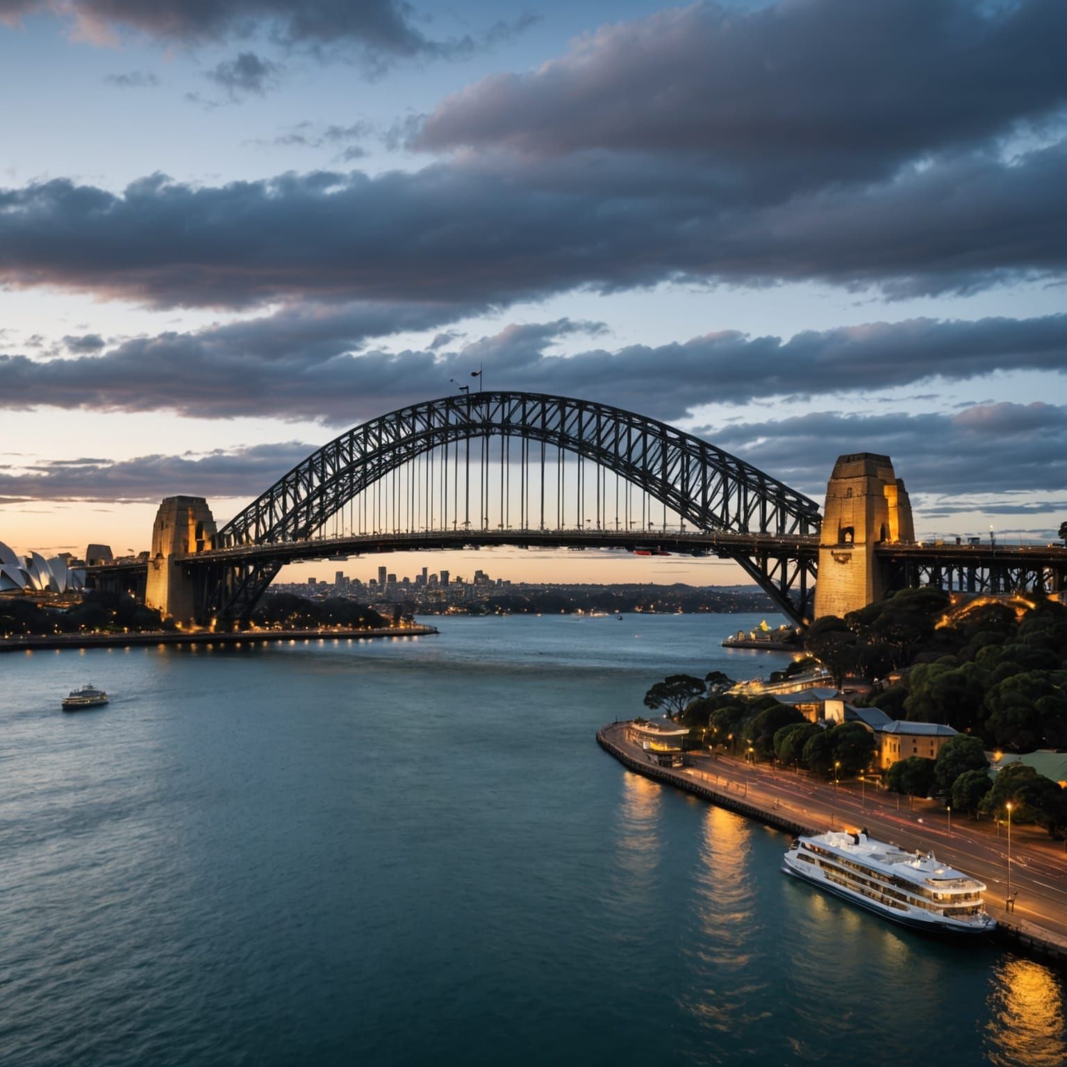 Sydney Harbour Bridge and Opera House in HDR