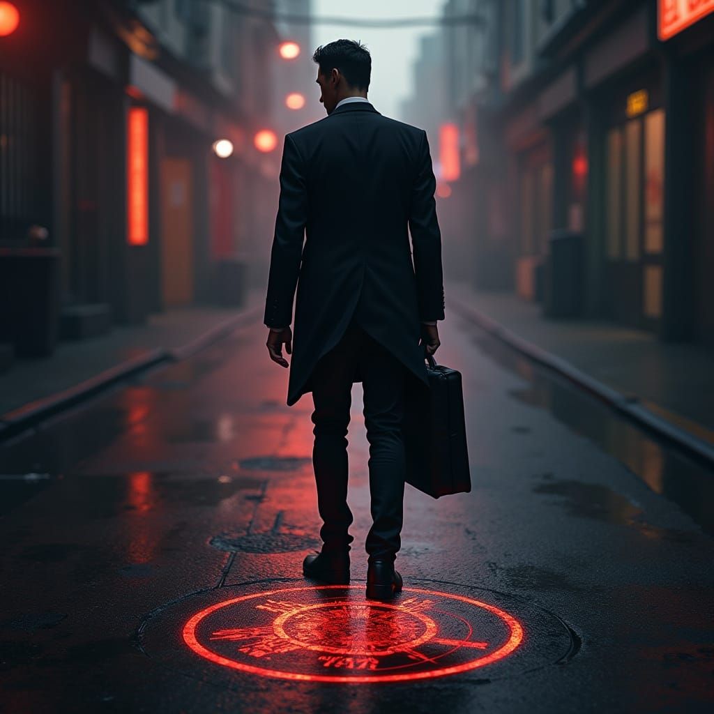 Cyberpunk Spy Trilogy Cover in Neon Noir Style