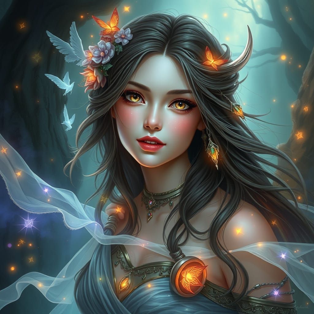 "Fantasy-inspired female portraits"