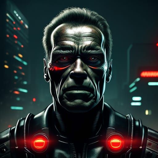 The Terminator: Cybernetic Sci-Fi Art in Metallic Exoskeleto...