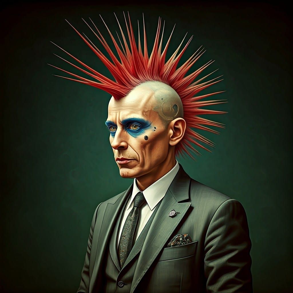 Cyberpunk Portrait of a Miserica Mei in Modern Expressionism