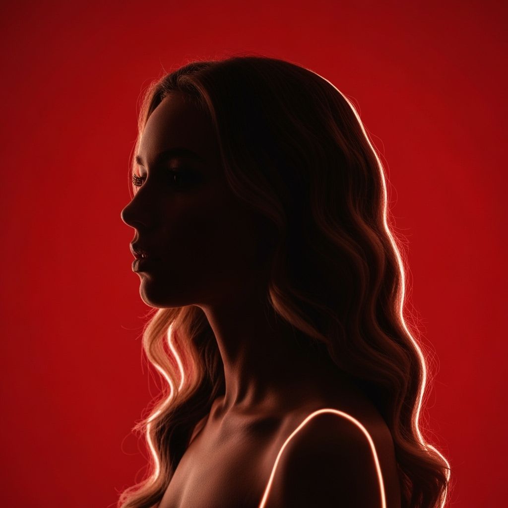 Elegant Silhouette Portrait of a Woman with Blonde Hair