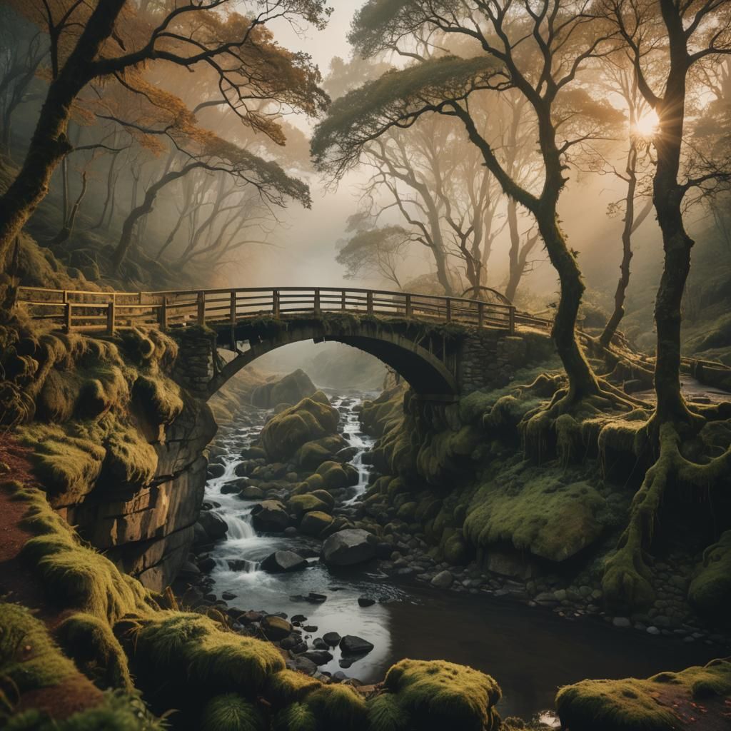 Misty Chasm: Surreal Landscape Photography at Golden Hour