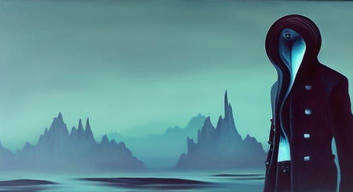 Dystopian Eldritch Landscape in Oil on Canvas