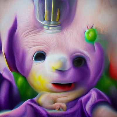 Disturbing Teletubbies: Hyperrealistic Oil Painting