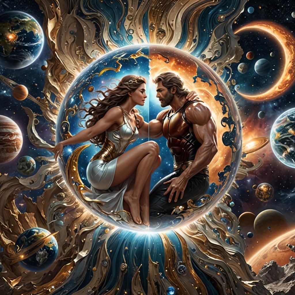 A Beautiful Mother Earth woman and stunningly handsome,  mus...