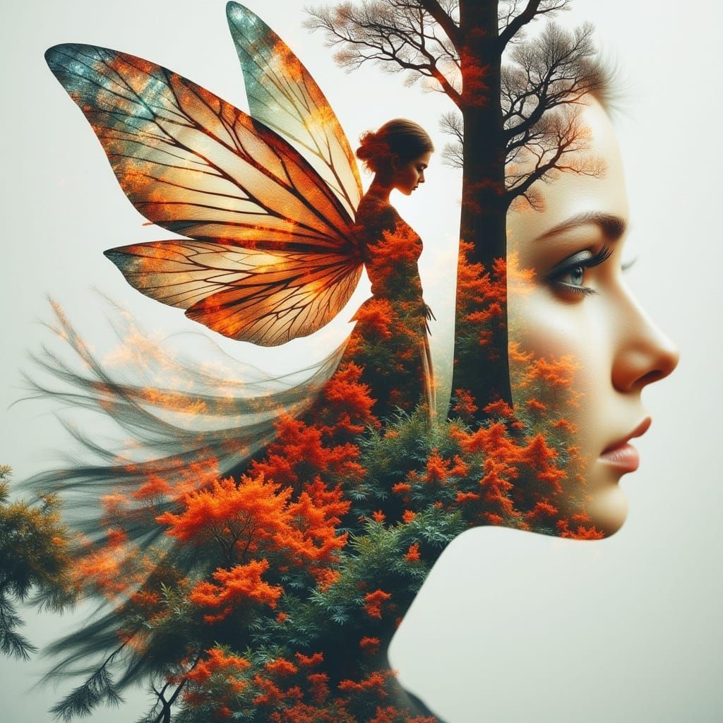 Ethereal Fairy Silhouette in Vibrant Fairyland