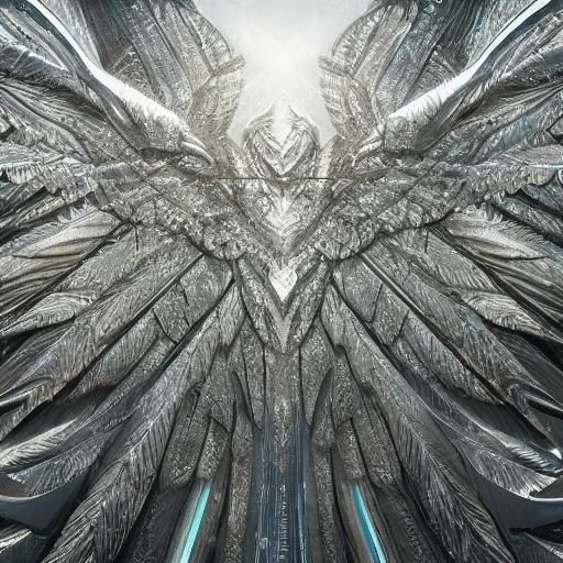 Angel Michael with Iridescent Crystal Wings, Digital Art