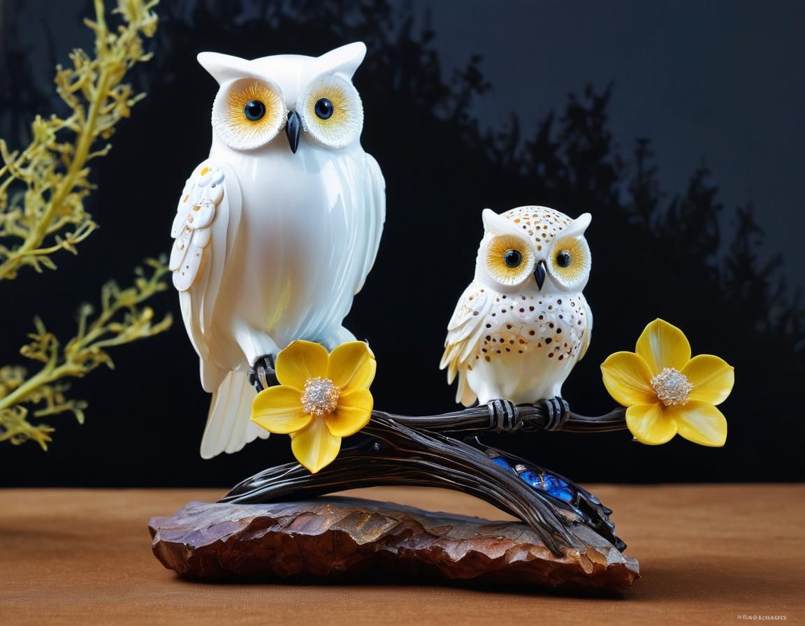 Iridescent Figurine in Art Nouveau Style