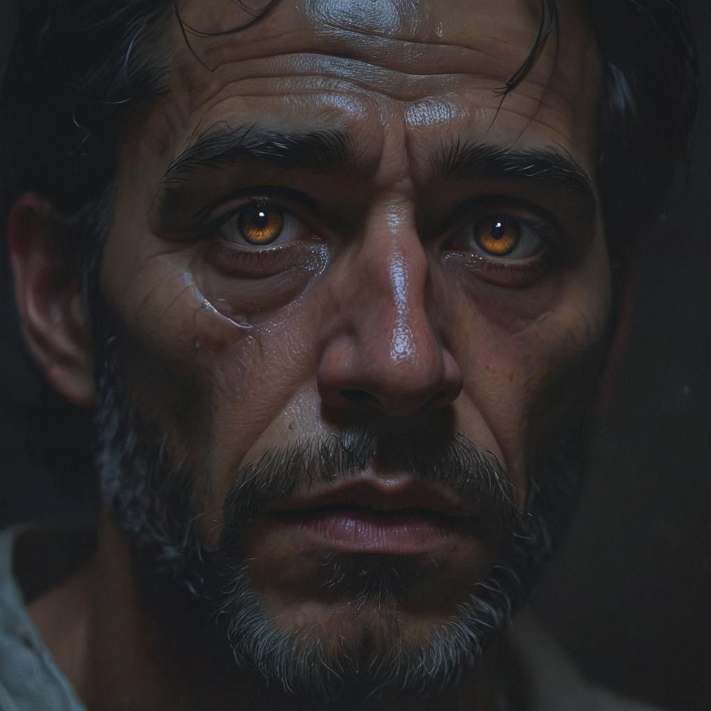 Eerie Candlelit Portrait in Dark Fantasy Style