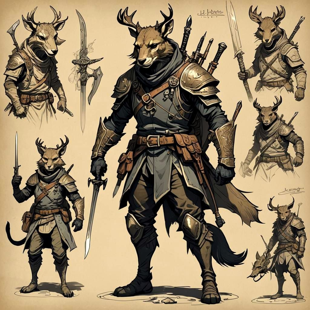Tabaxi Ranger Character Design in Detailed Matte Style