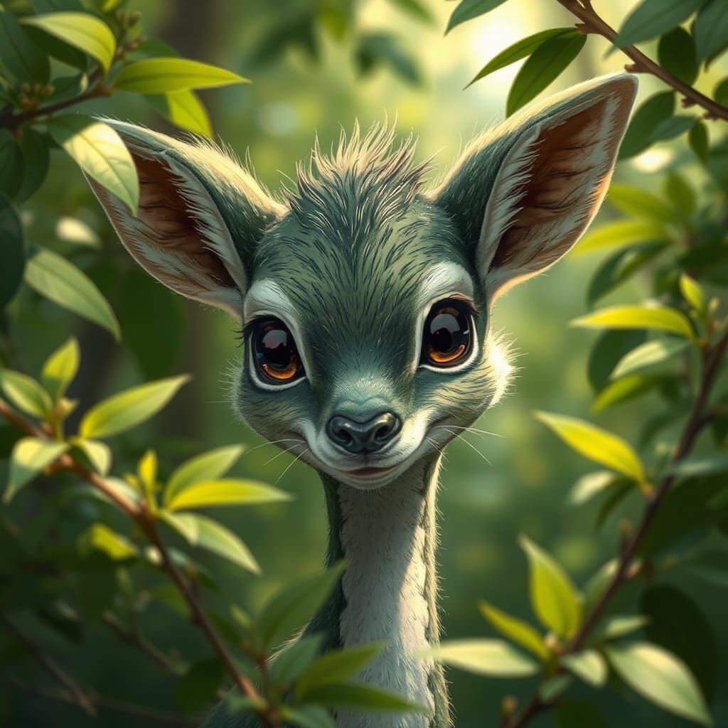 Enchanting Dragon Creature in Forest Illustration