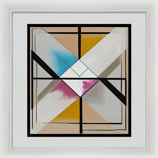 Abstract Painting of Flowing Geometric Shapes