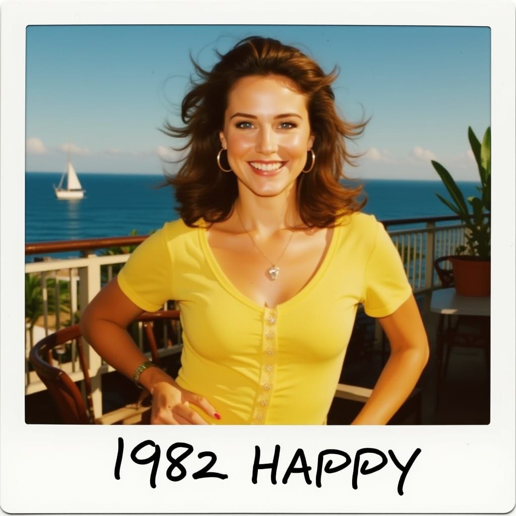 Vintage Polaroid Photo of a Stunning Supermodel