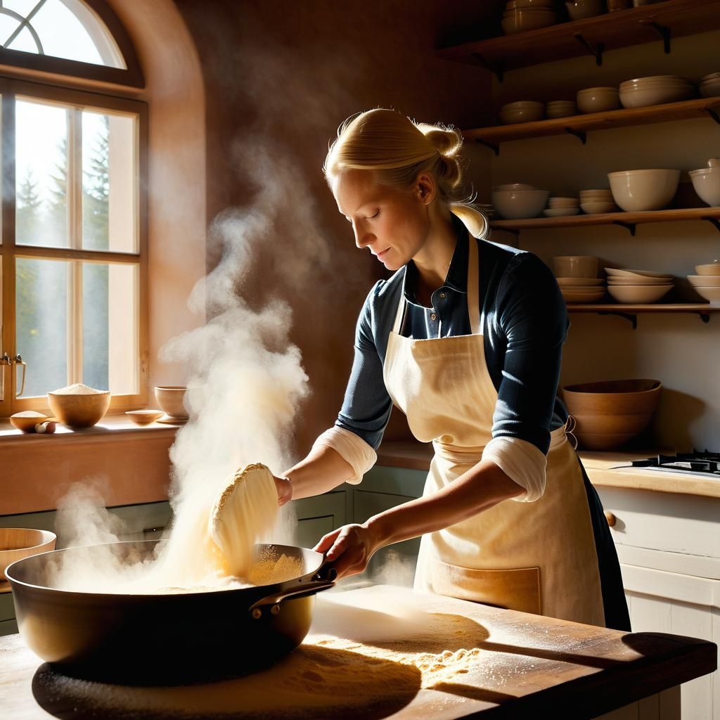 Mixing Batter with Magical Mist, Schjerfbeck Style