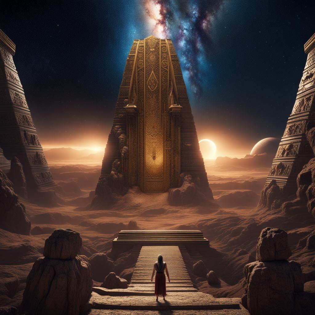 Anunnaki Descent on Ancient Sumeria: Fantasy Art