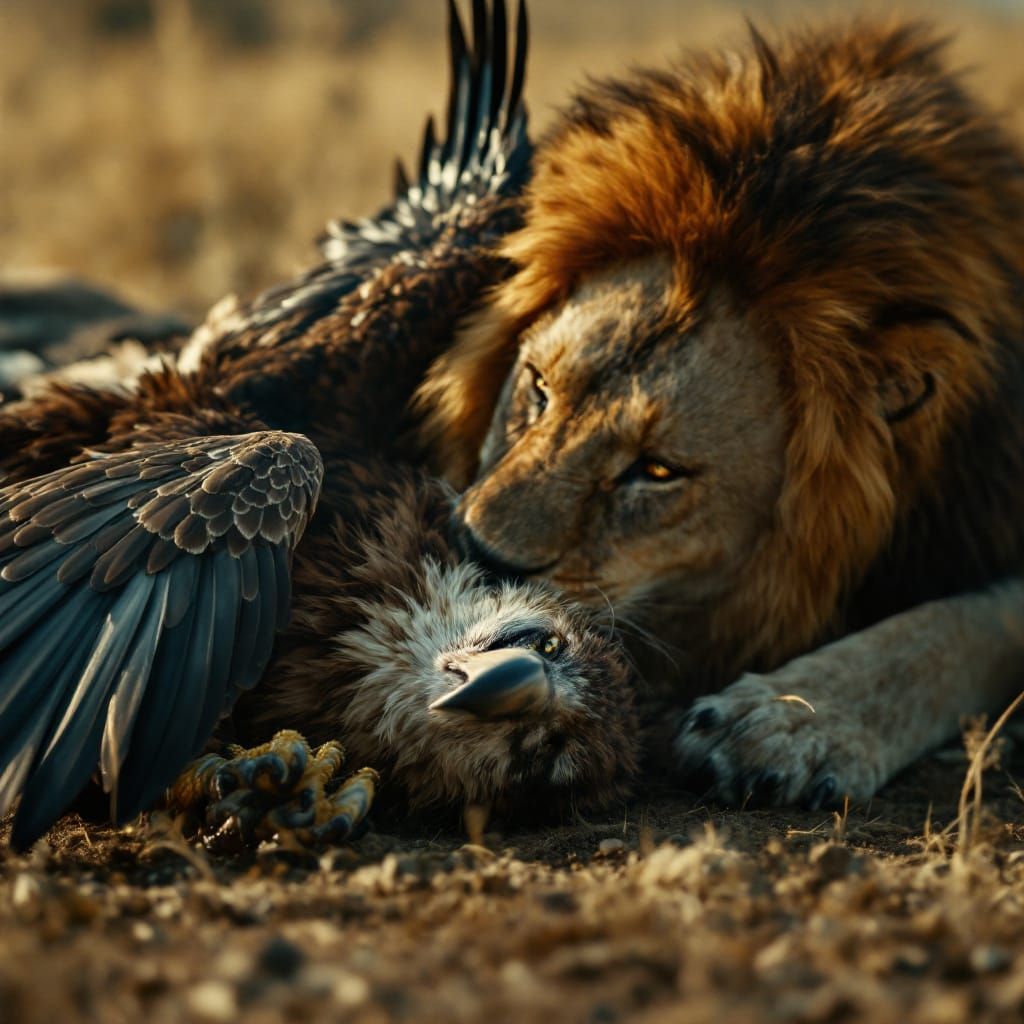 Eagle's End: Lion's Victory on the Savannah