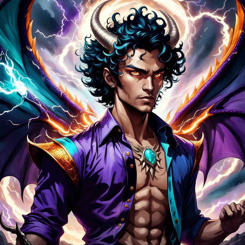 Dragon Man Concept Art in Matte Painting Style