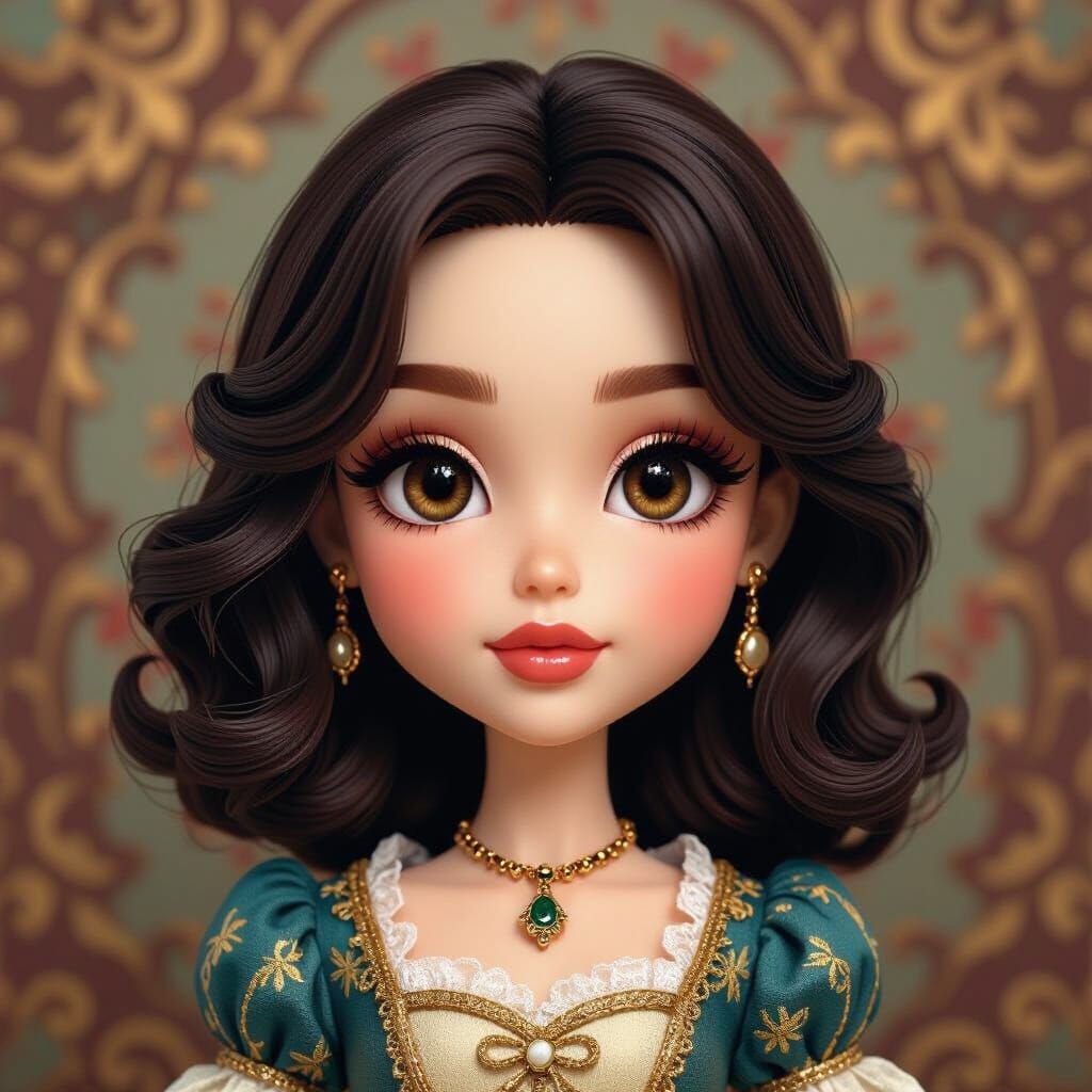 Fantasy Doll Portrait in Matte Painting Style
