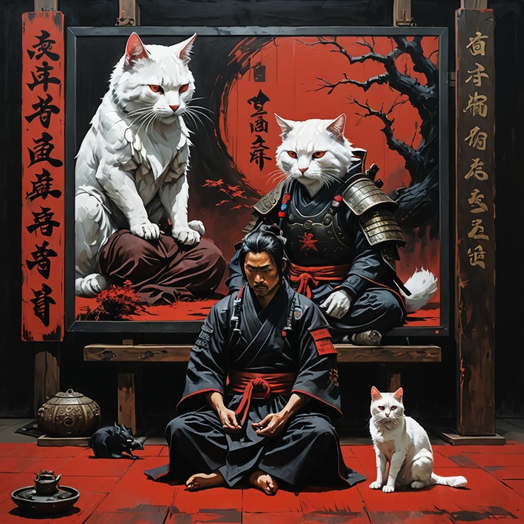 Samurai Meditates Before Fernweh Gaming LCD Screen