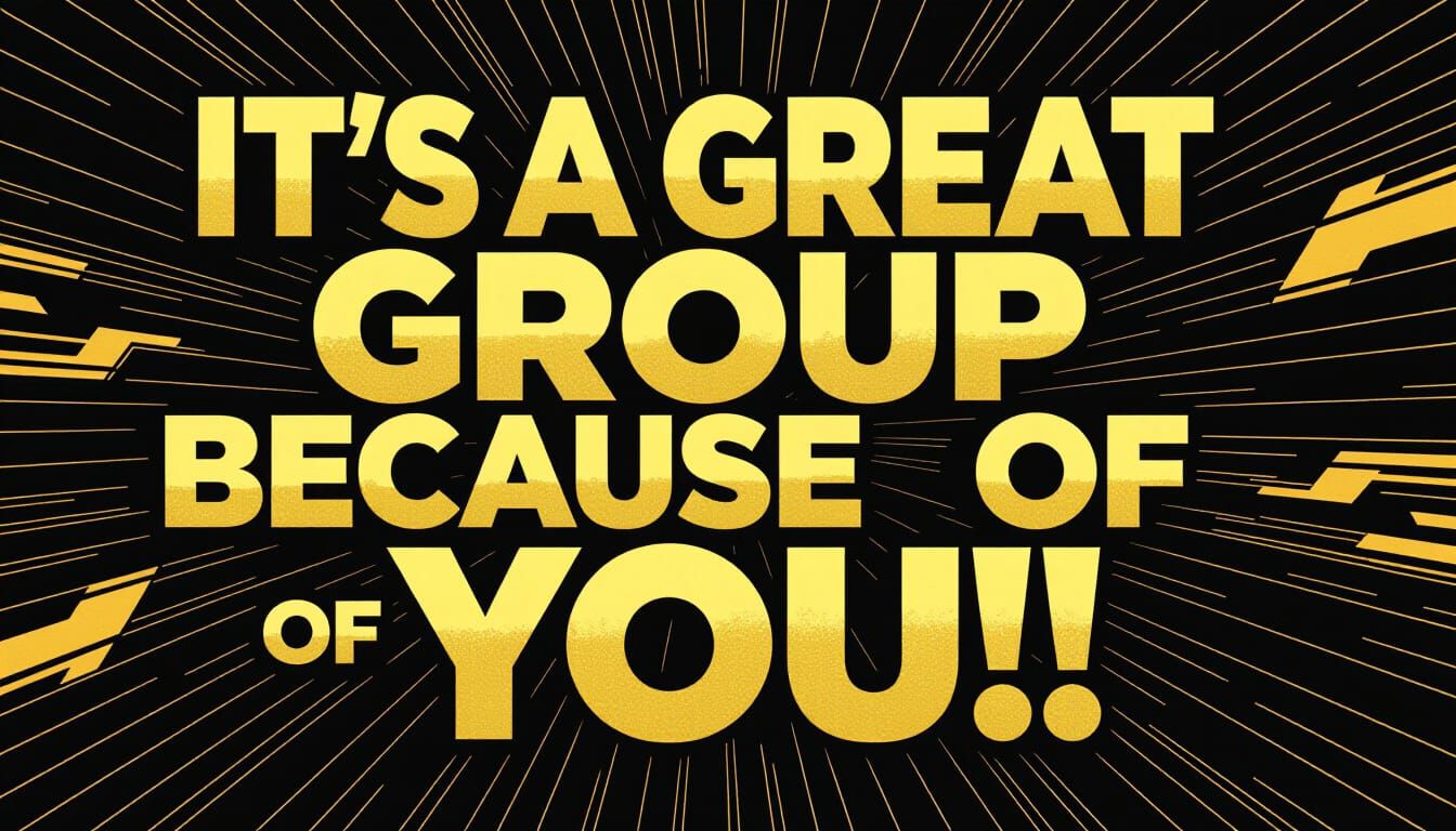 Gold Block Text on Black: 80s Graffiti Style