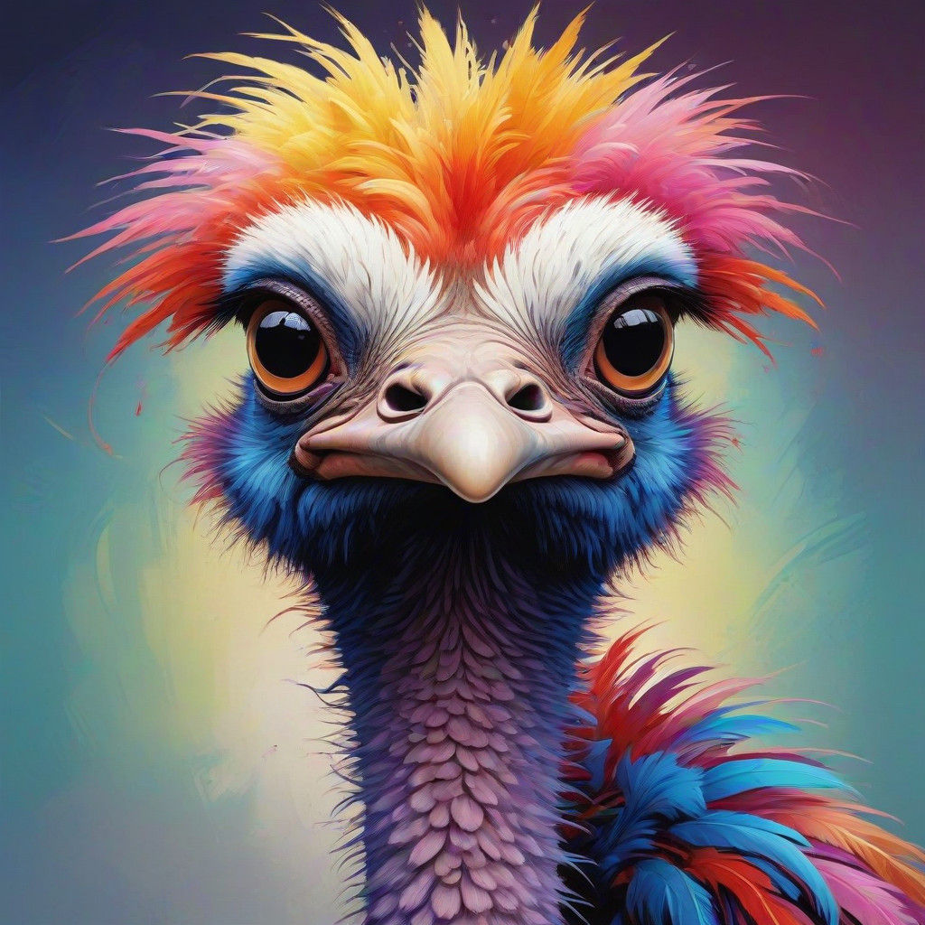 Kehoe colorful ostrich crazy painting