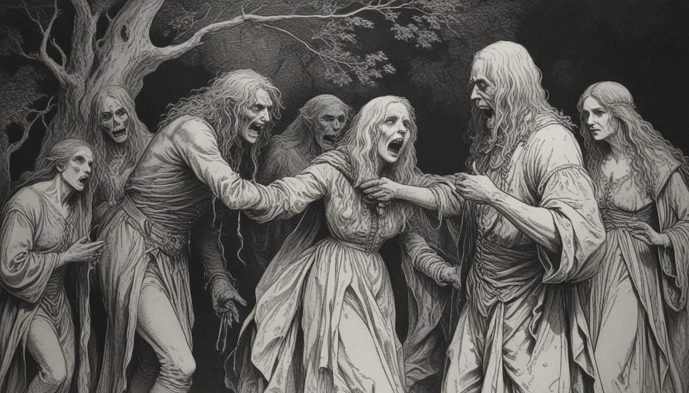 Minimalist Horror Line Drawing