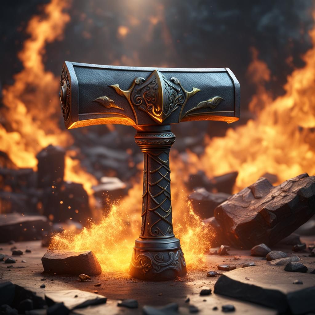 Anvil, Hammer, Fire, and Flash: Detailed Matte Painting
