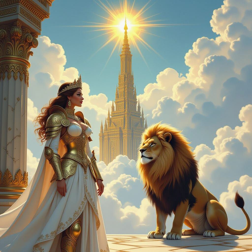 Golden Spire: Princess and Lion Spirit