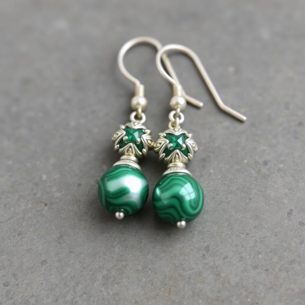 Steamy Malachite Pearl Earrings