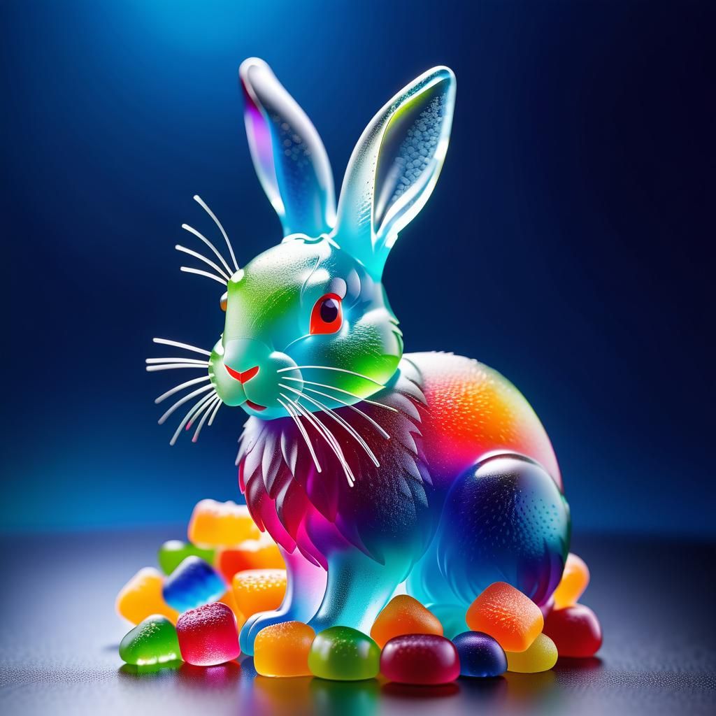 Colorful Jelly Rabbit: A Dreamy, Playful Masterpiece