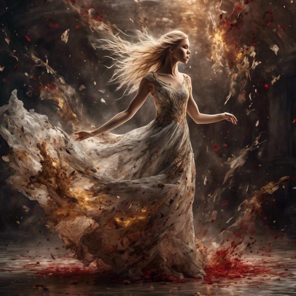 Shattered Beauty: Scandinavian Woman in Exploding Shards