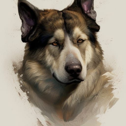 Majestic Tatra Shepherd Dog Portrait in Hyperdetailed Style