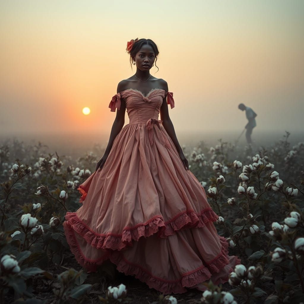 Southern Belle in Tattered Elegance