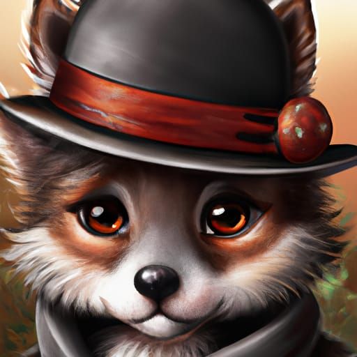 Chibi Wolf Portrait in Detailed Fantasy Style