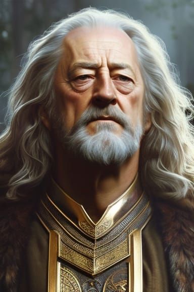 Theoden King of Rohan Portrait in Hyperreal Style