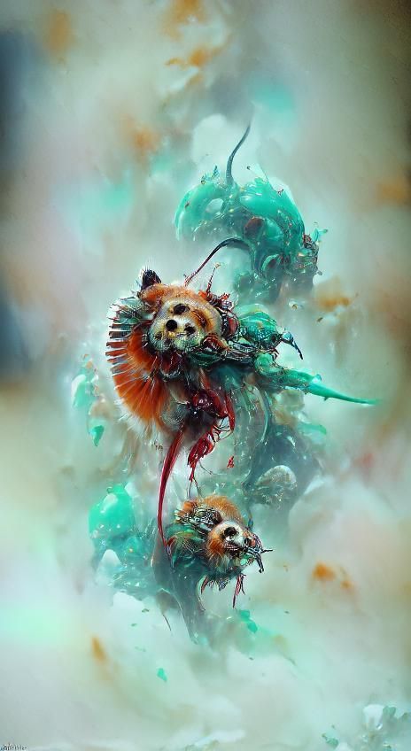Death Guard Red Panda with Tentacles in 8k