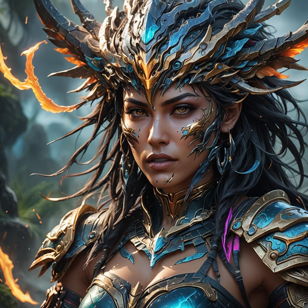 Futuristic Amazon Warrior Concept Art