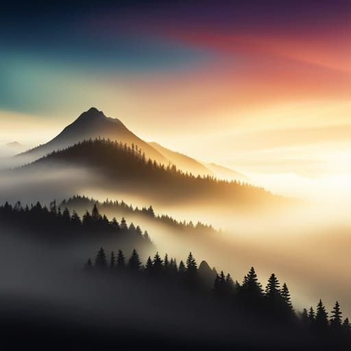 Misty Fijian Peaks in Vibrant Digital Art
