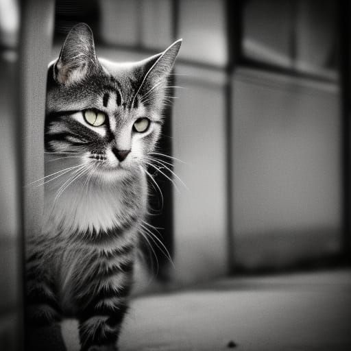 Hyperrealistic Homeless Cat in Cinematic Photo