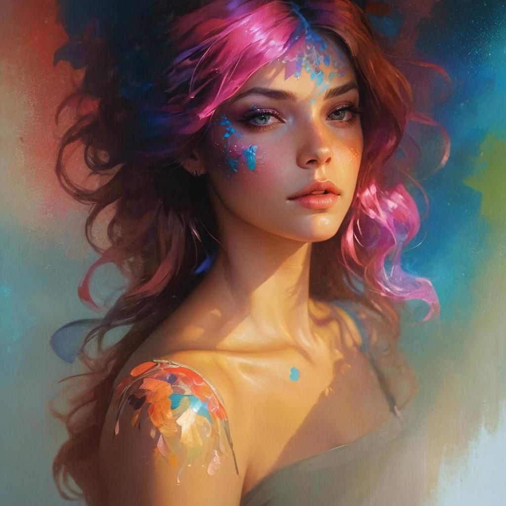 Hyperdetailed Portrait in Art Nouveau Style