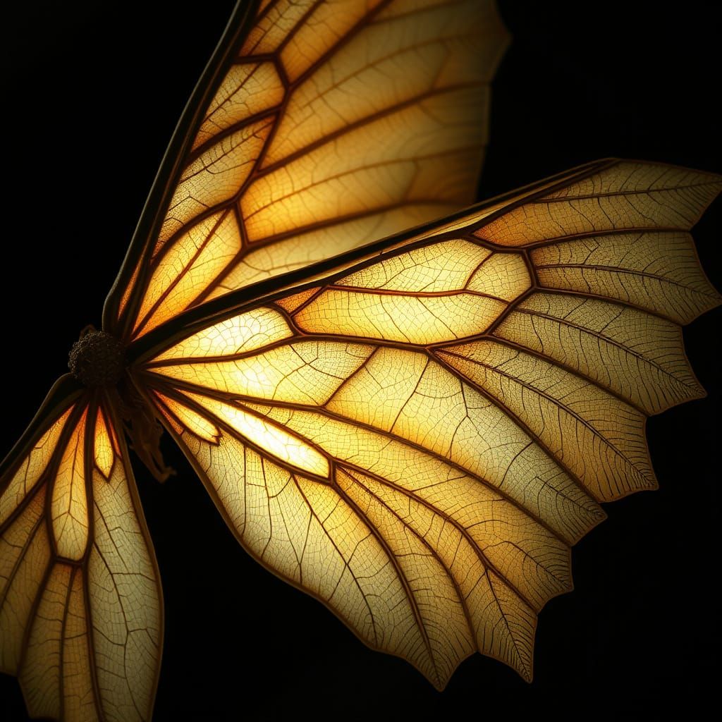 Ethereal Wings With Intricate Patterns And Subtle Glow