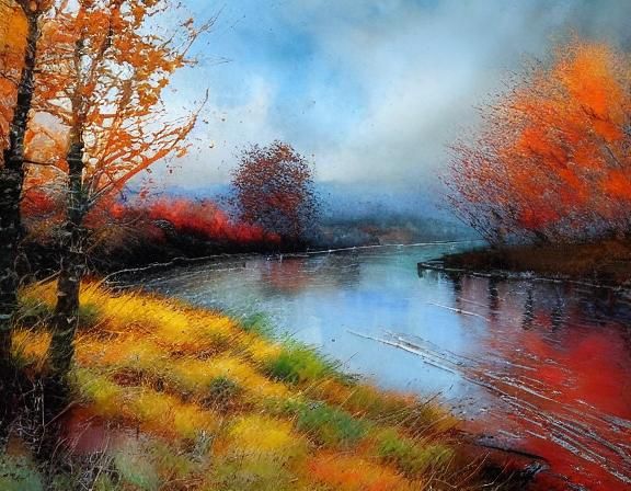 Scottish Autumn Landscape Shines in Evening Light