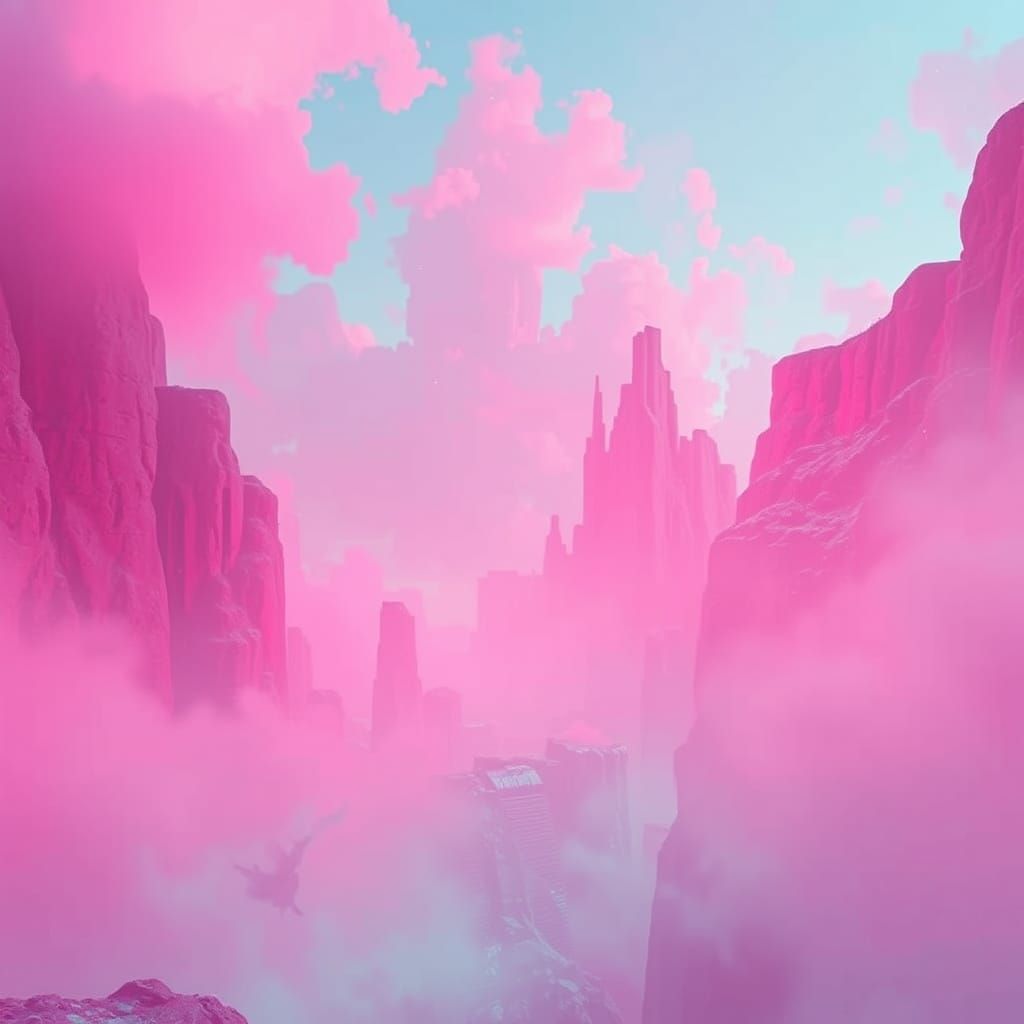 Whispers of a Mystic Realm in Vibrant Pink