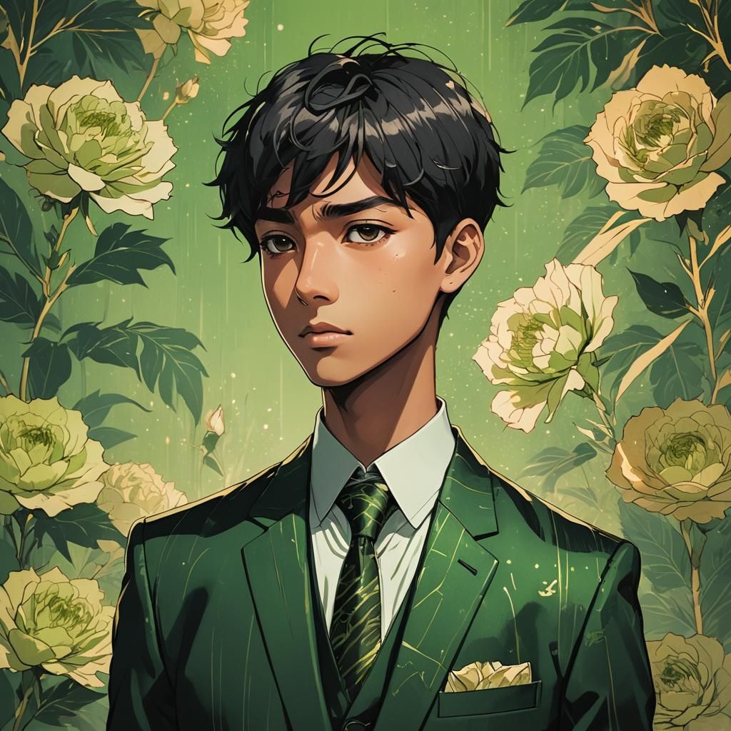 Anime Portrait of Indian Boy in Manga Style