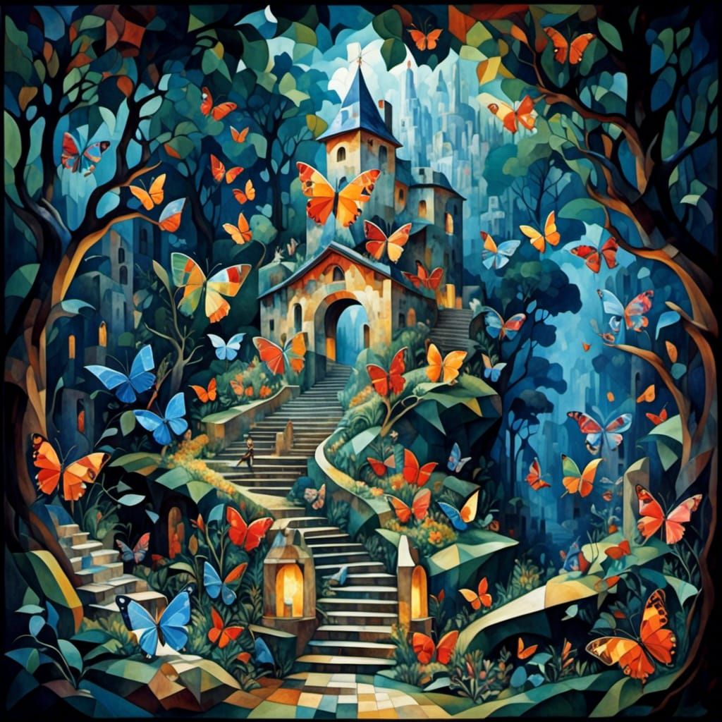 Crystal Cubism Stairway to Elven Monument